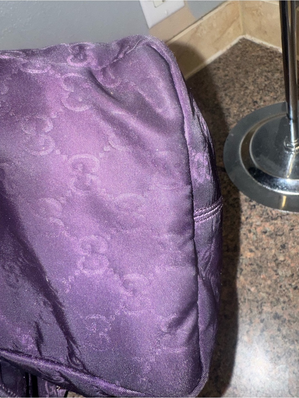 Gucci rare Purple GG Monogram Tote Bag ✅ AUTHENTIC ✅ - Picture 7 of 8
